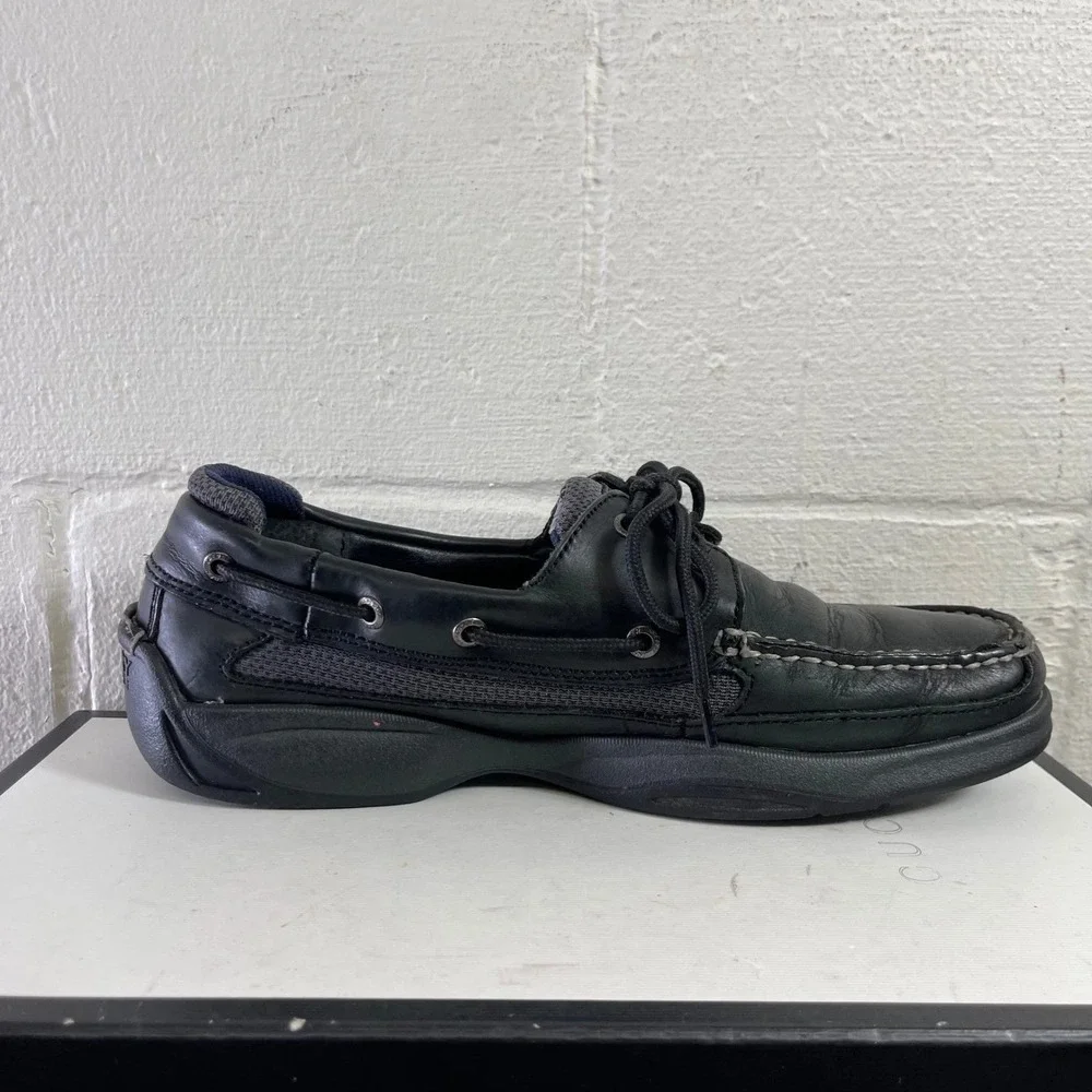 Sperry Top Sider 0773507 Black Leather Boat Shoes 2 Eye Men's Size 11 M